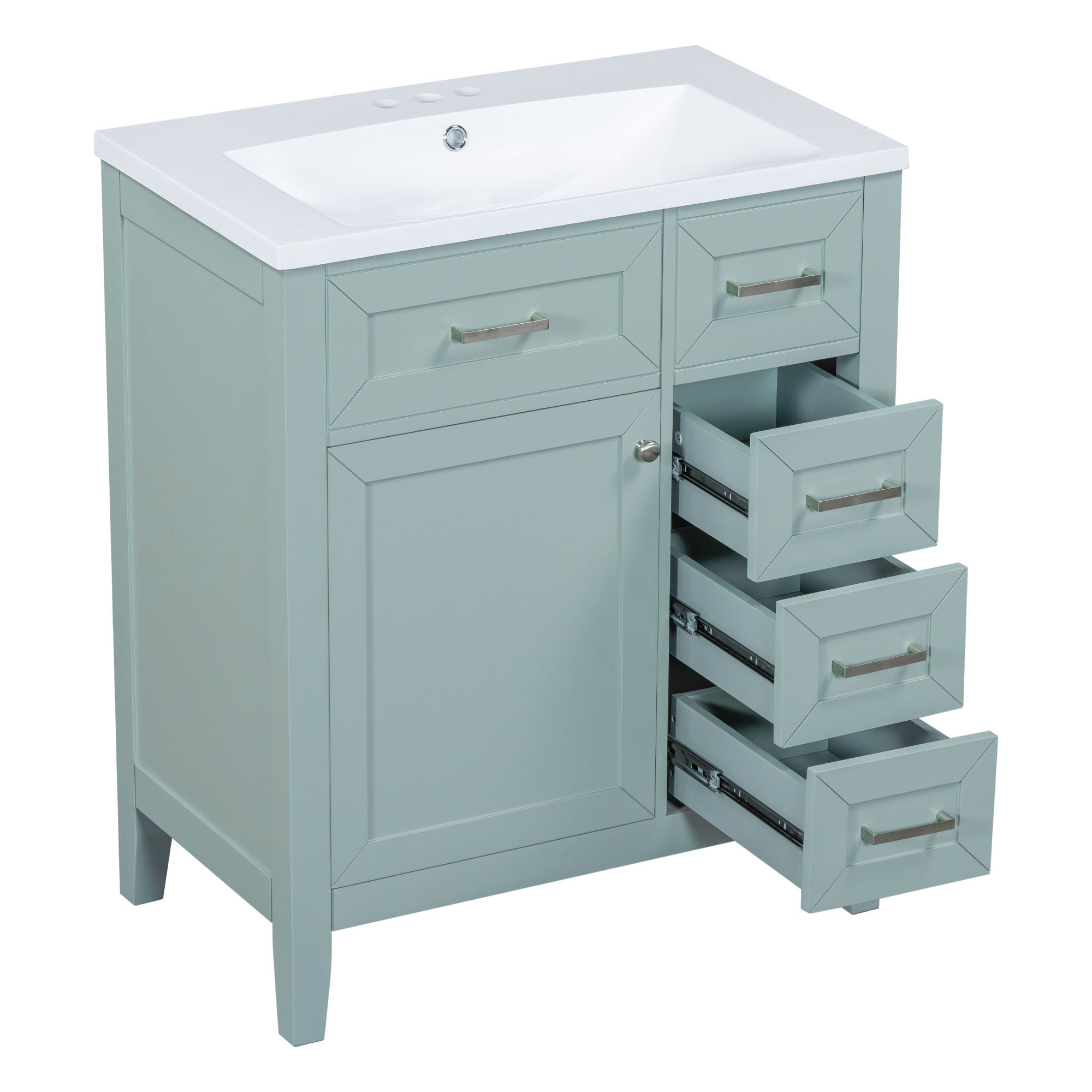 Modern Bathroom Vanity With Sink Combo, 3 Drawers