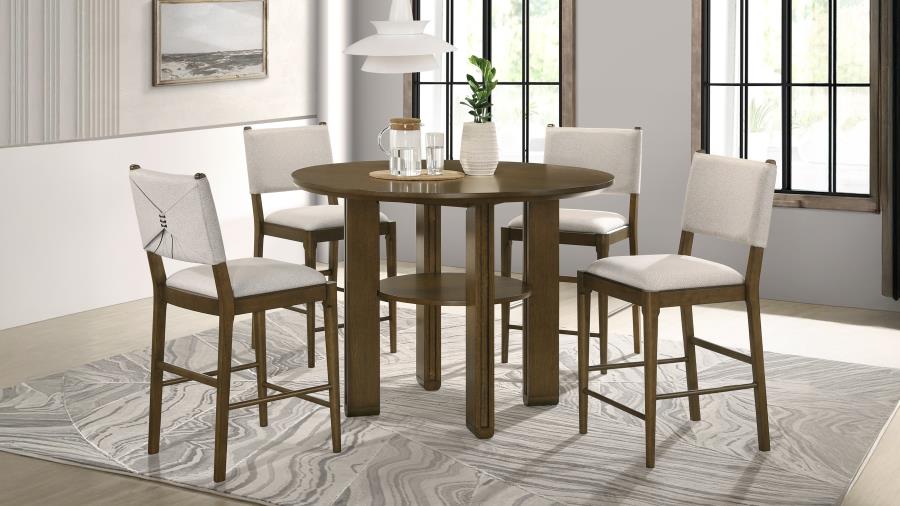 Ottowa 5-piece Round Counter Height Dining Room Set Brown