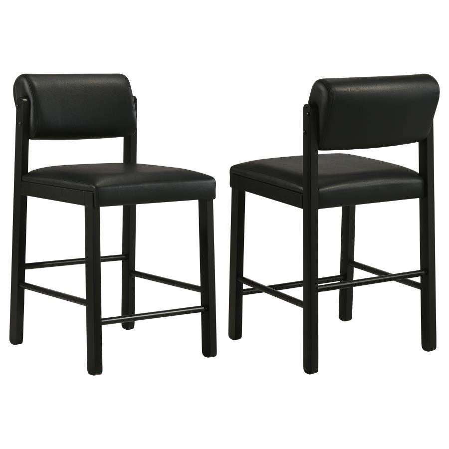 Kehoe Upholstered Counter Height Chair Black (Set of 2)