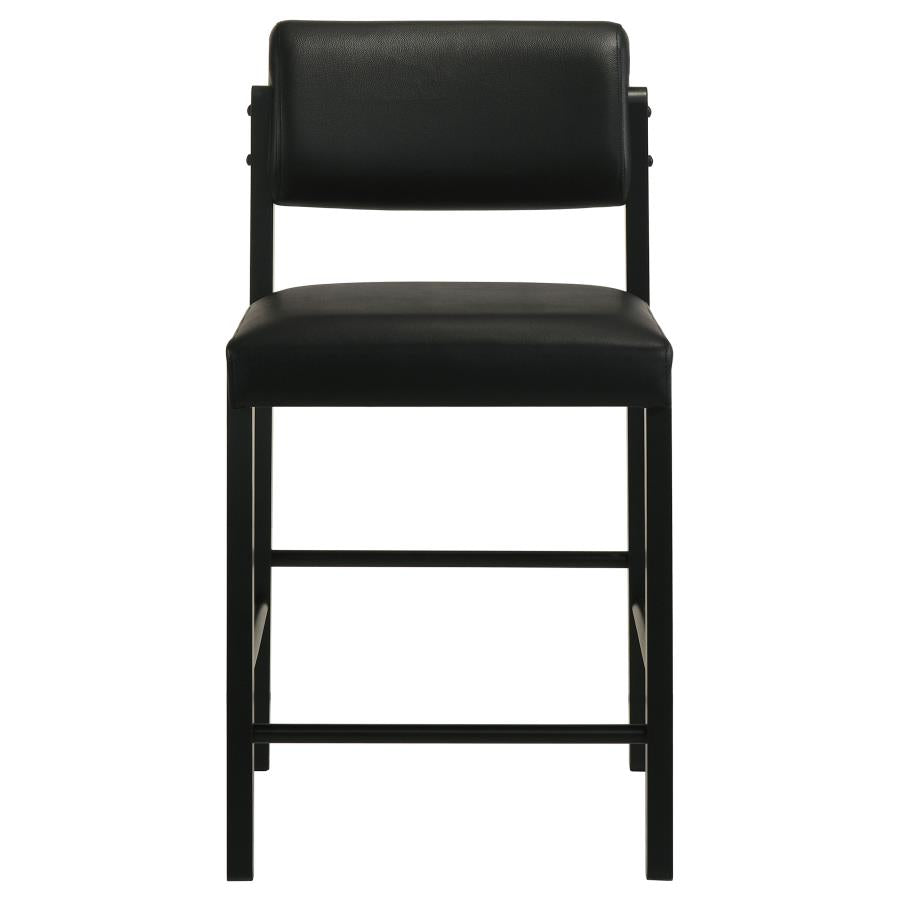 Kehoe Upholstered Counter Height Chair Black (Set of 2)