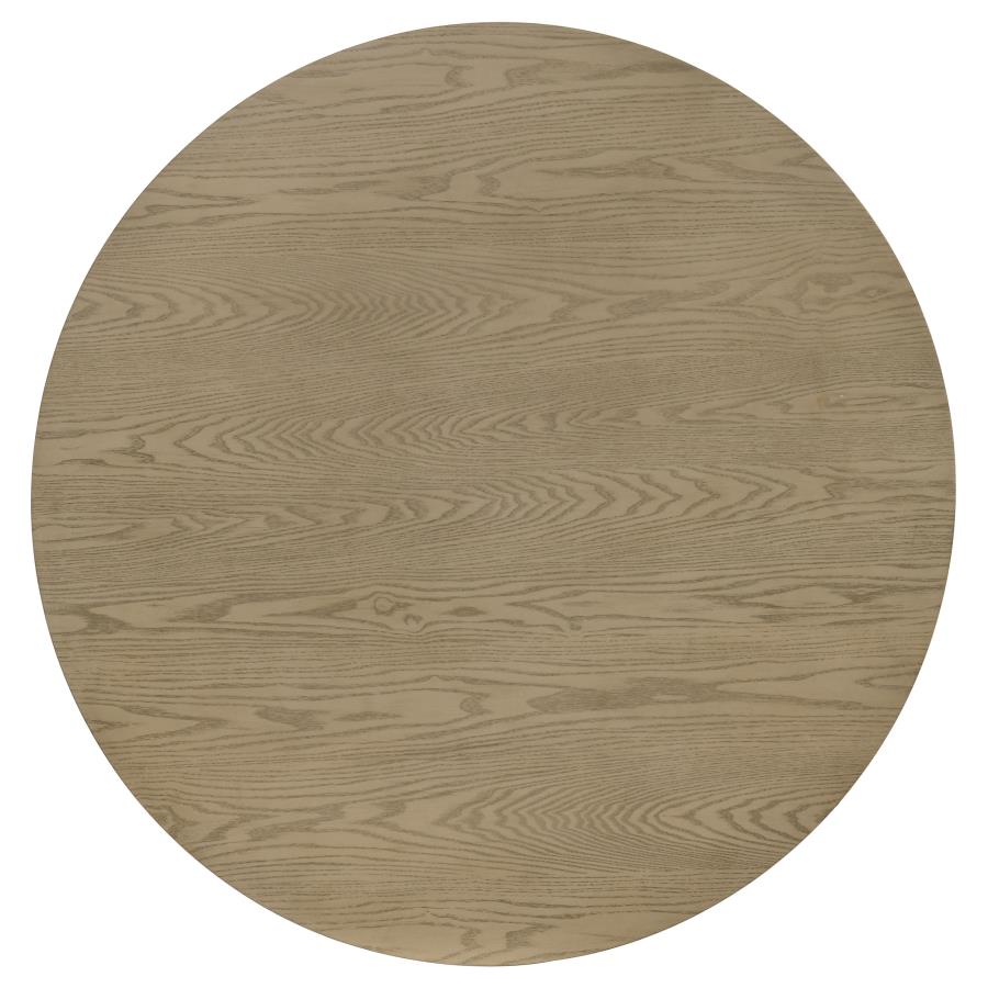 Hamlyn 5-piece Round Wood Dining Set Cream and Natural Oak