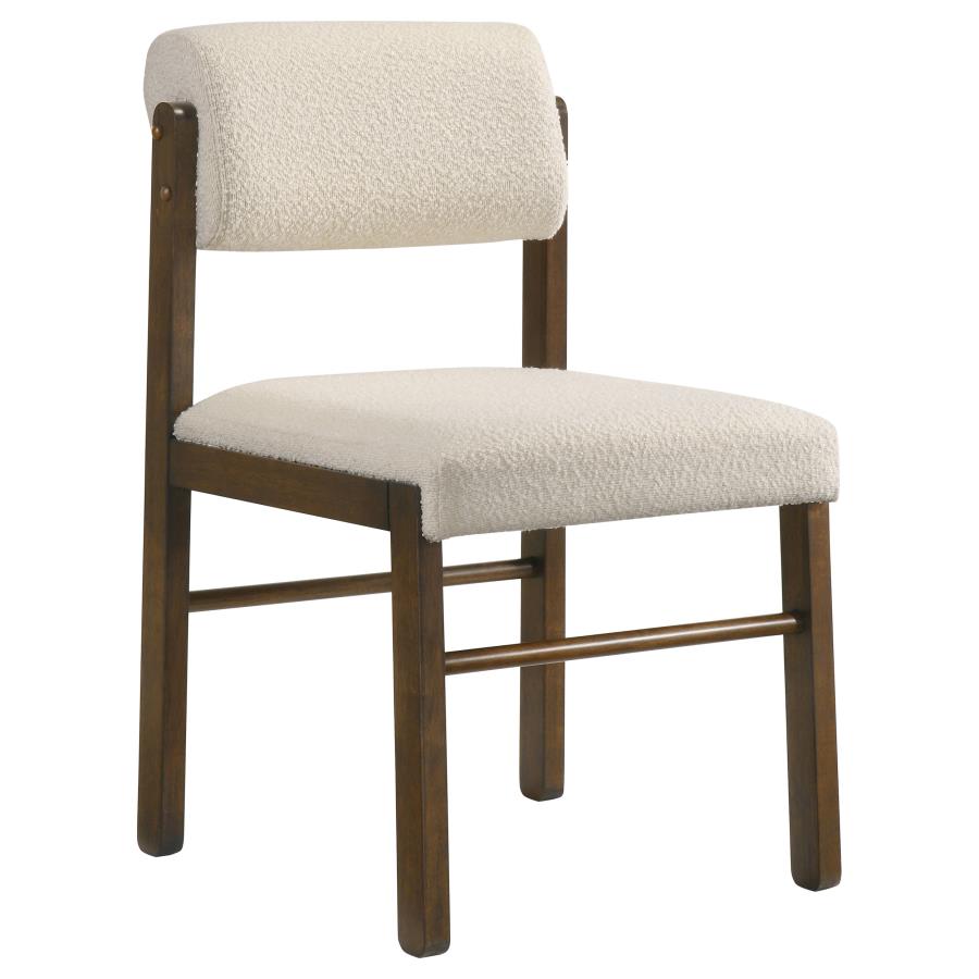Kehoe Upholstered Dining Side Chair Cream and Walnut (Set of 2)