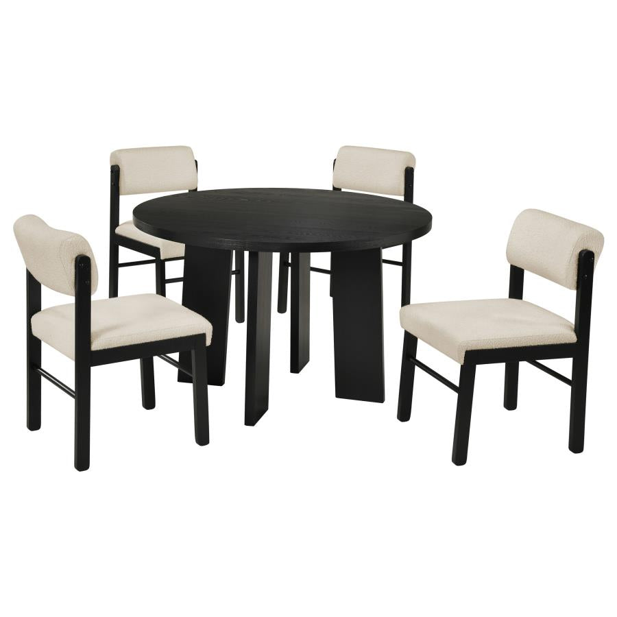 Strouse 5-piece Dining Set Cream and Black