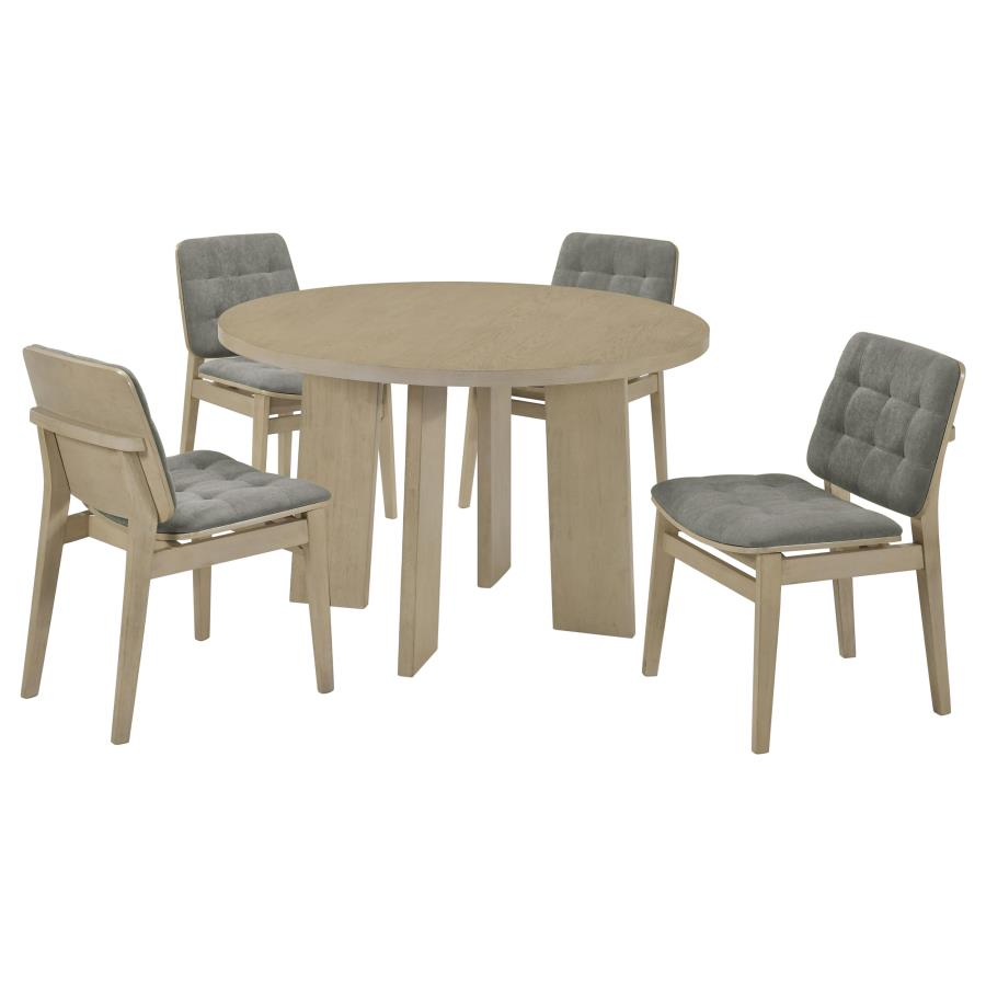 Strouse 5-piece Dining Set Grey and Natural Oak