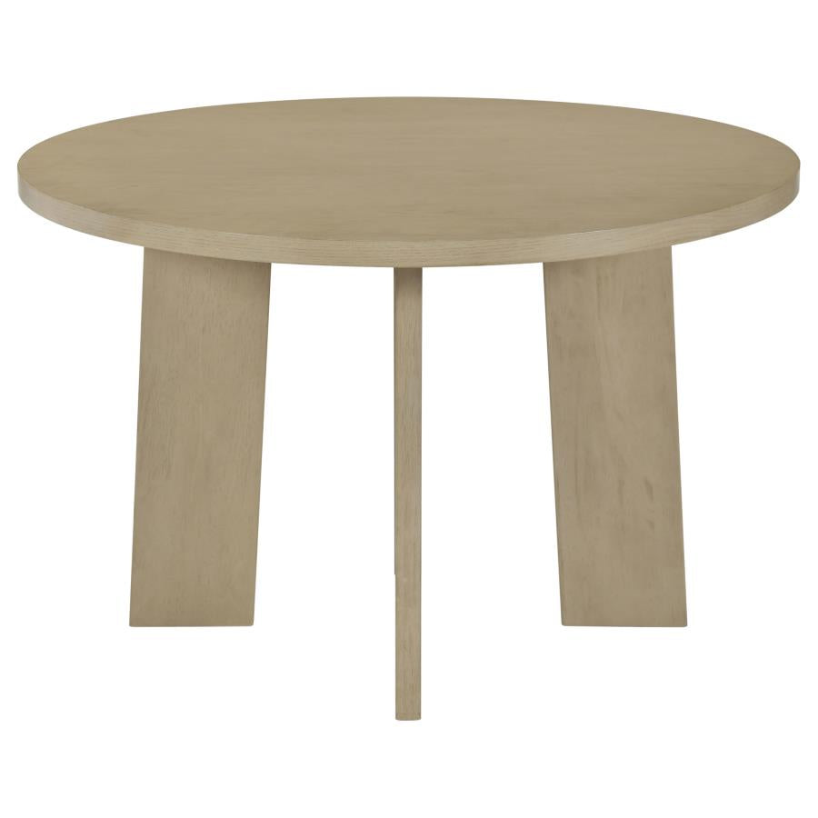 Strouse 47-inch Round Wood Dining Room Table Natural Oak