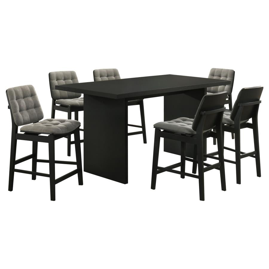 Decker 7-piece 70-inch Rectangular Counter Height Dining Set Grey and Black