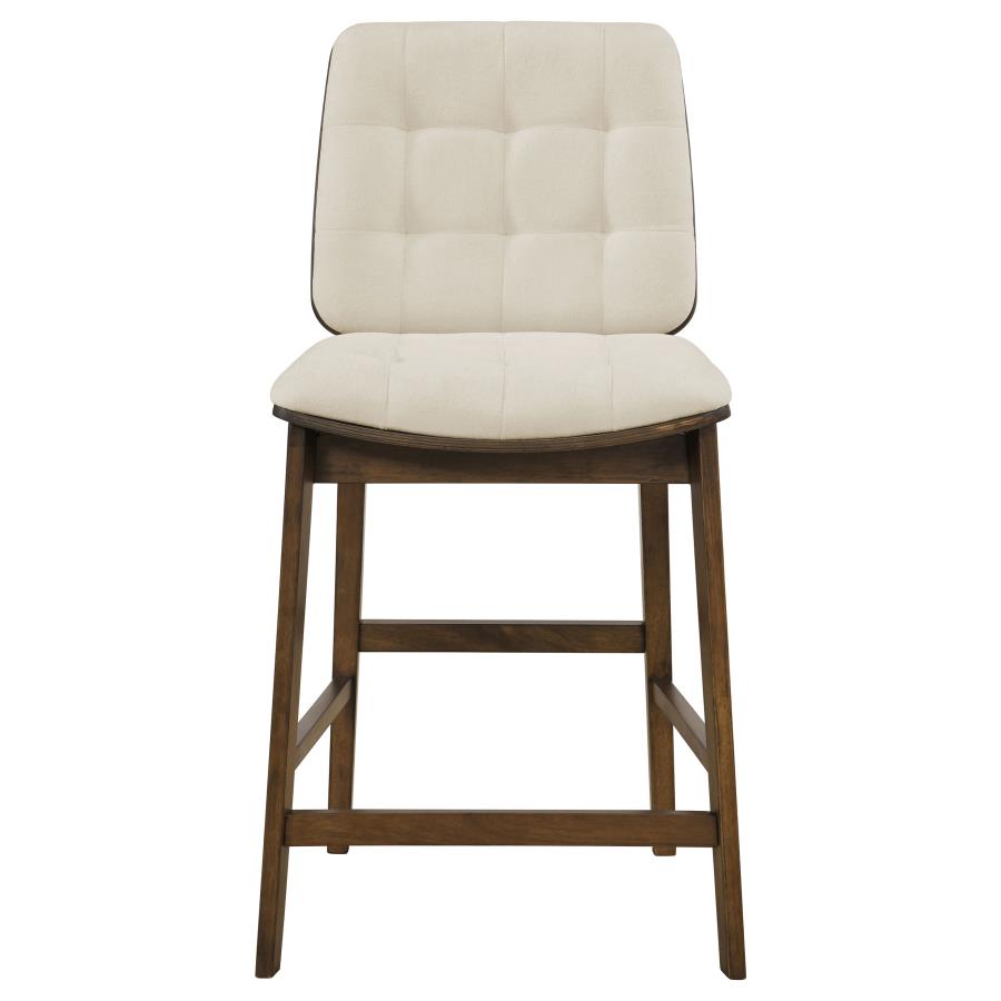 Redbridge Upholstered Counter Chair Cream and Walnut (Set of 2)