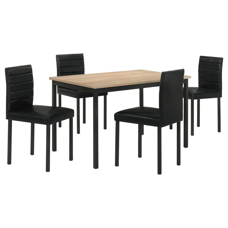 Garza 5-piece Rectangular Dining Table Greige Oak