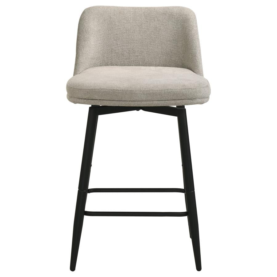 Mellor Fabric Upholstered Swivel Counter Chair Slate Brown (Set of 2)