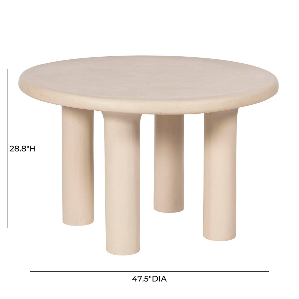 Barbara - 47" Indoor / Outdoor Round Dining Table - Cream