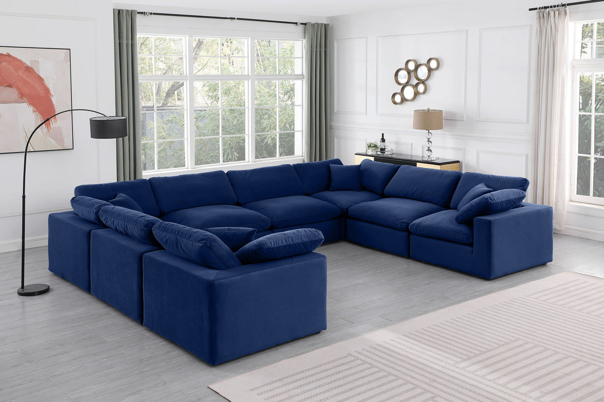 Comfy - 8 Piece Velvet Modular Sectional