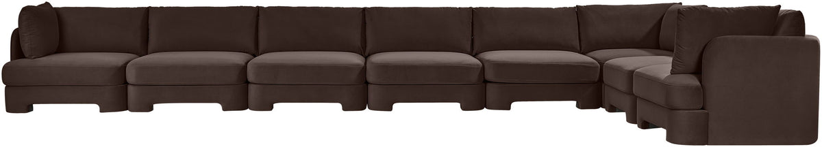 Hammond - Velvet Performance Fabric Upholstered 8 Piece L-Shaped Sectional