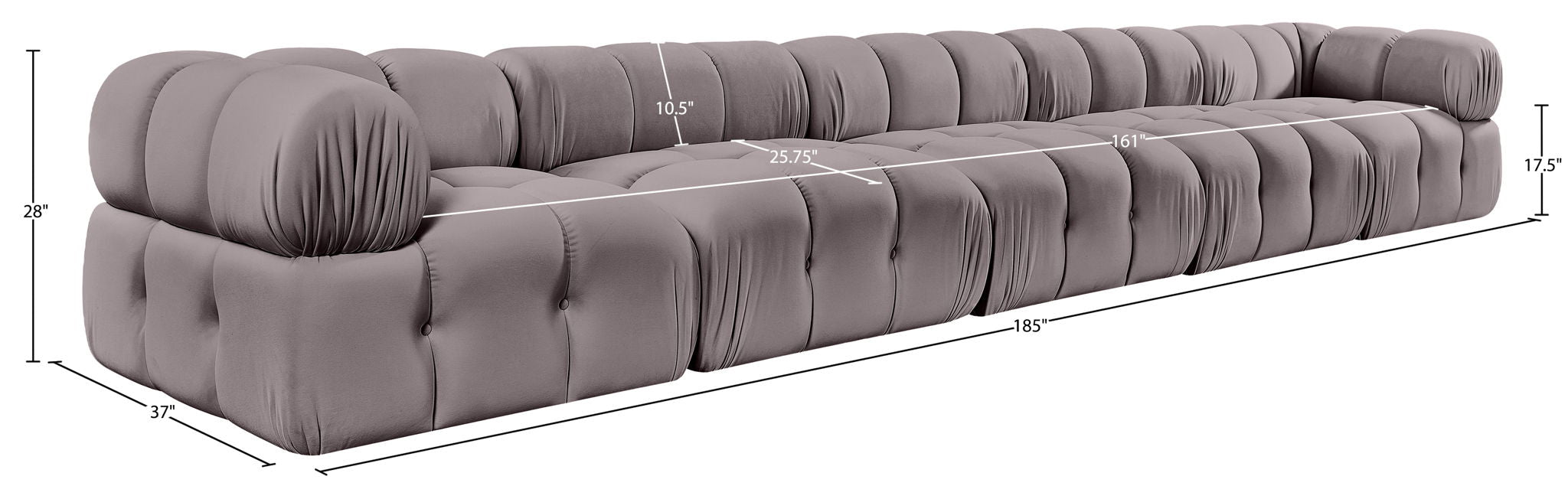 Orin - Fabric Velvet 5 Piece Modular Sofa