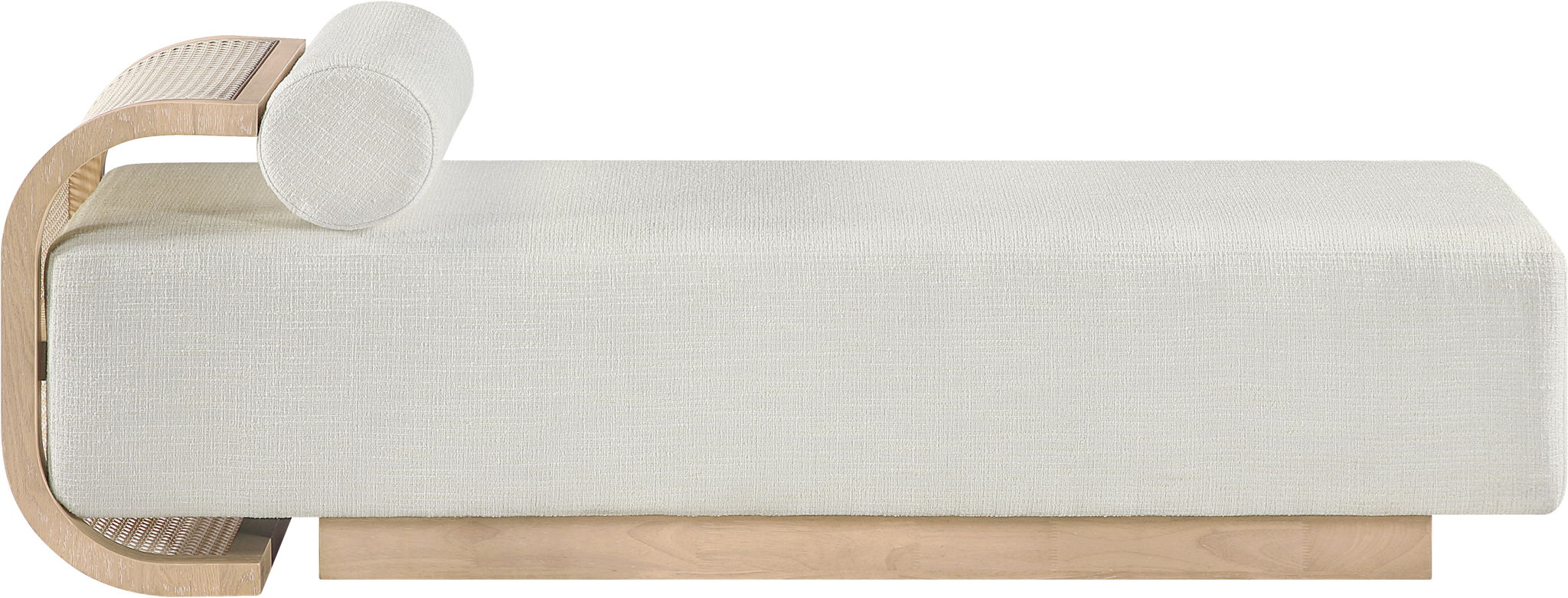 Zephyr - Linen Textured Fabric Upholstered Chaise - Painted Natural Base