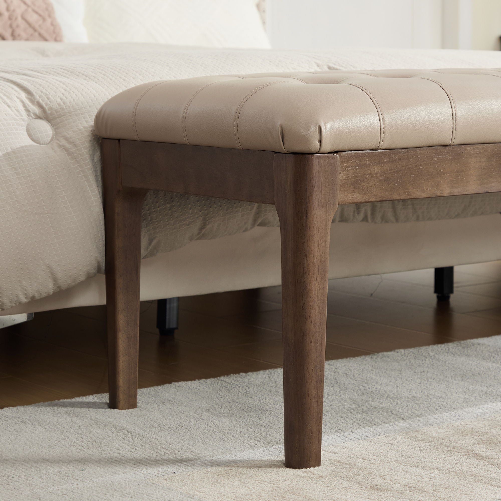 Upholstered End Of Bed Bench With Headrest
