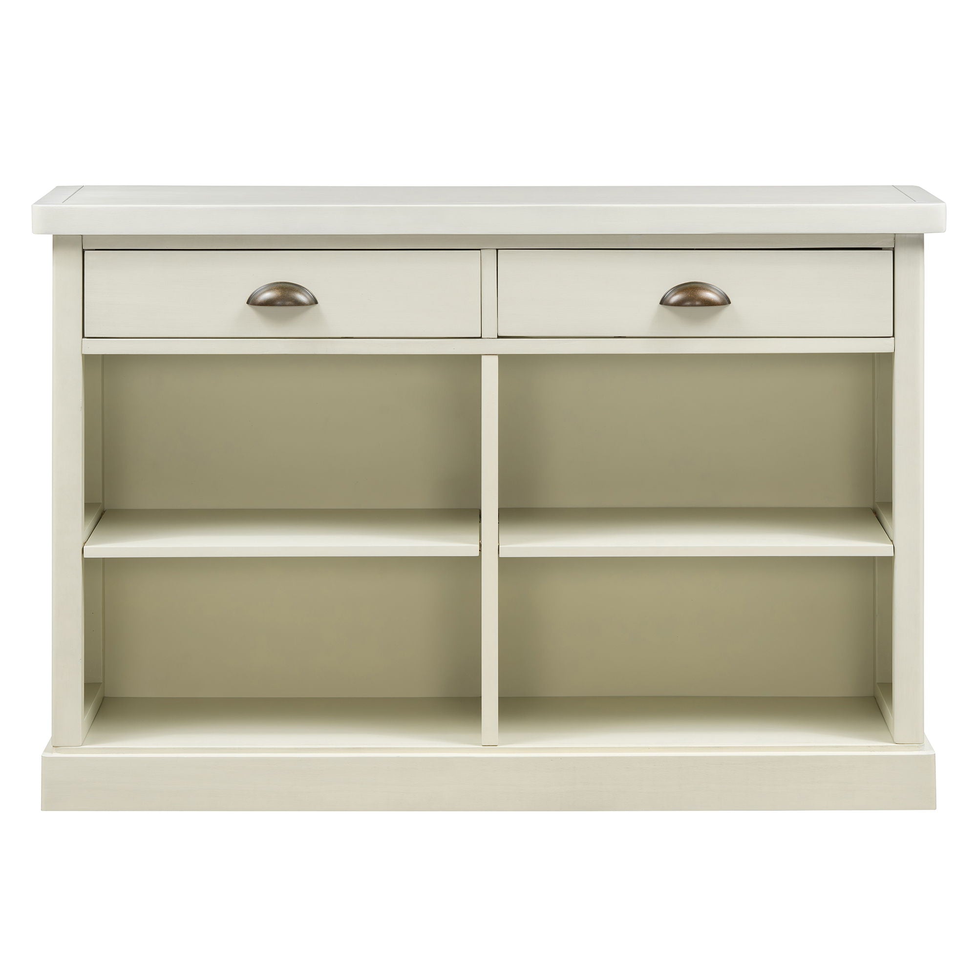 Console Table With 2 Drawers And Open Shelves