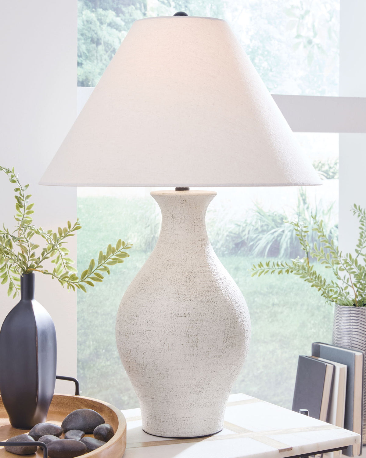 Ashbend - Ceramic Table Lamp - Antique White