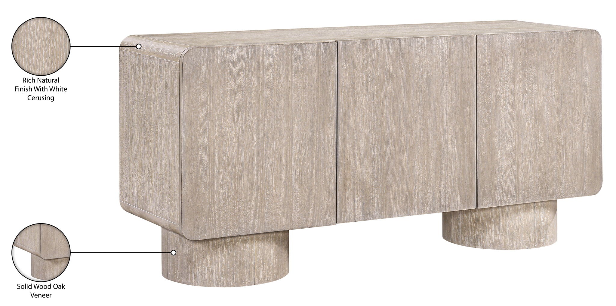 Adagio - Solid Wood And Oak Veneer Sideboard / Buffet