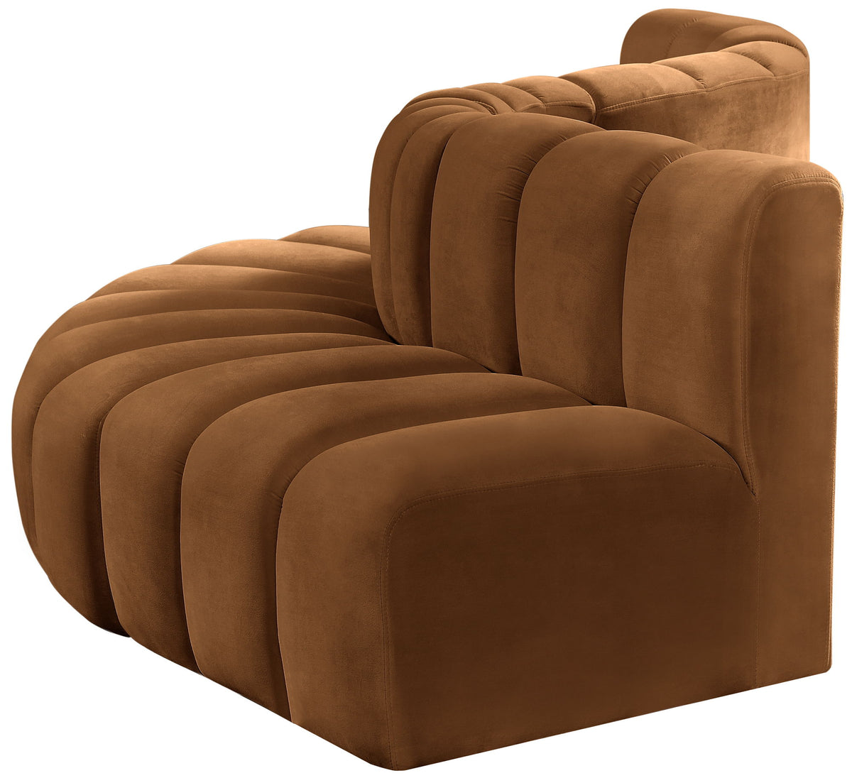 Arc - Velvet 5 Piece Modular Sofa - Saddle