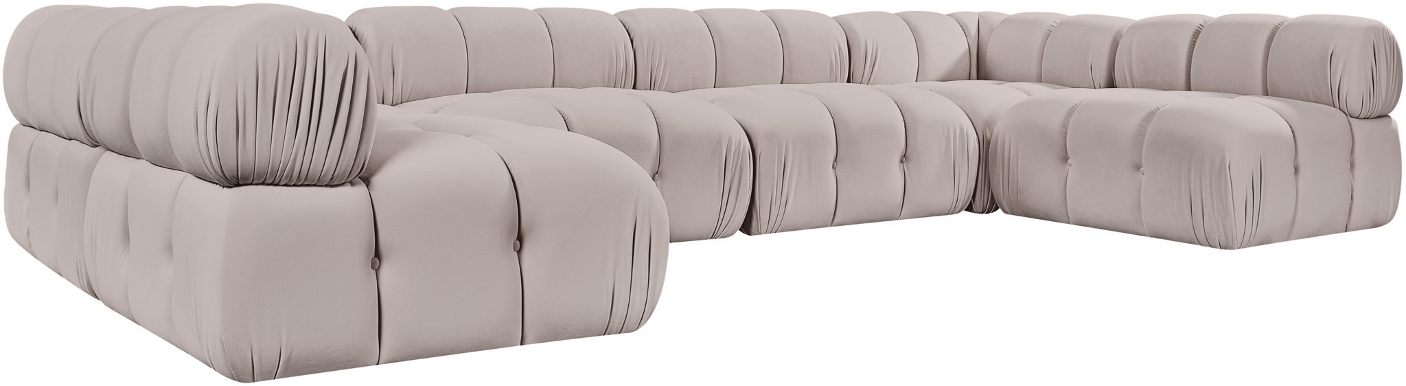 Orin - U-Shaped Velvet 6 Piece Modular Sectional