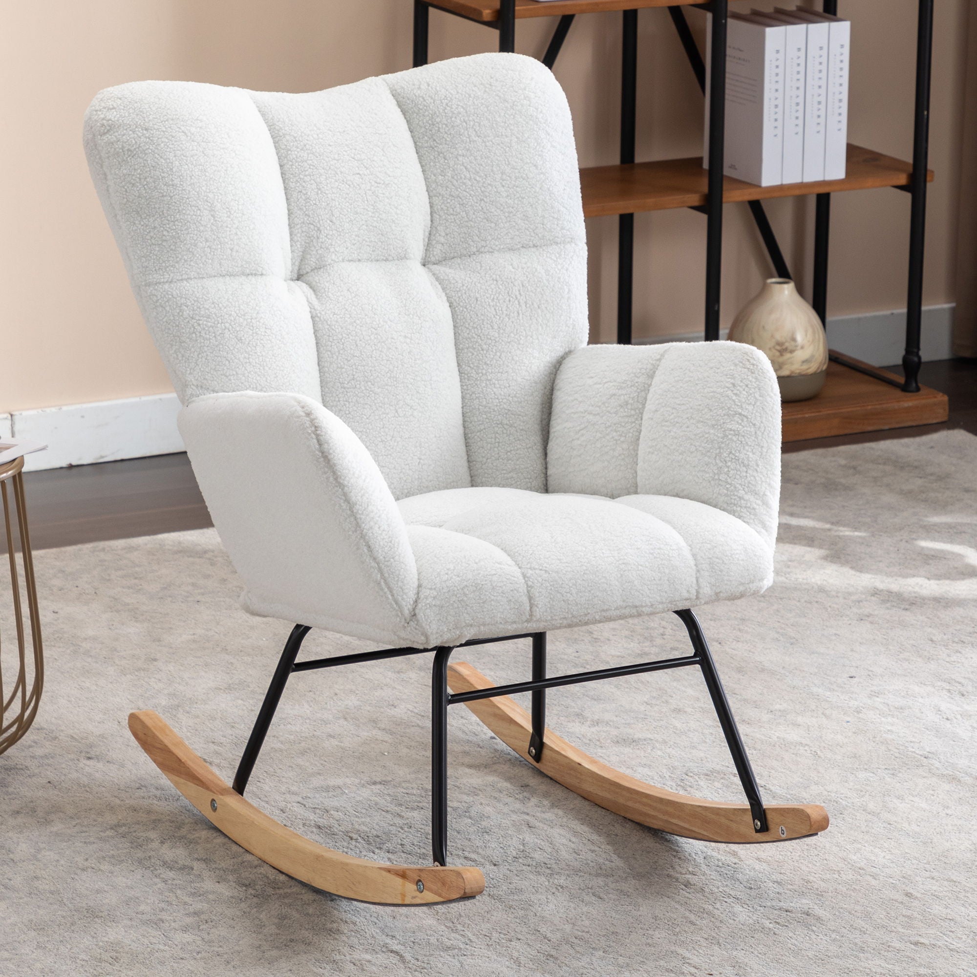 Rocking Gilder Chair For Living Room - Ivory