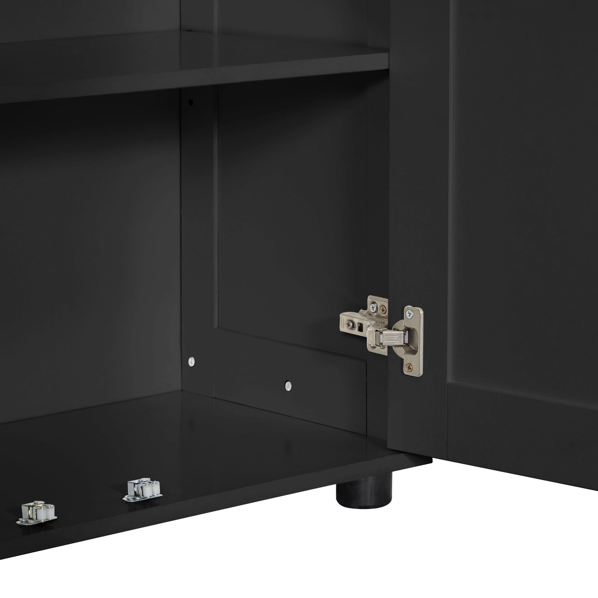 Storage Cabinet With Adjustable Shelves, 2 Doors, Rectangle Design For Bathroom