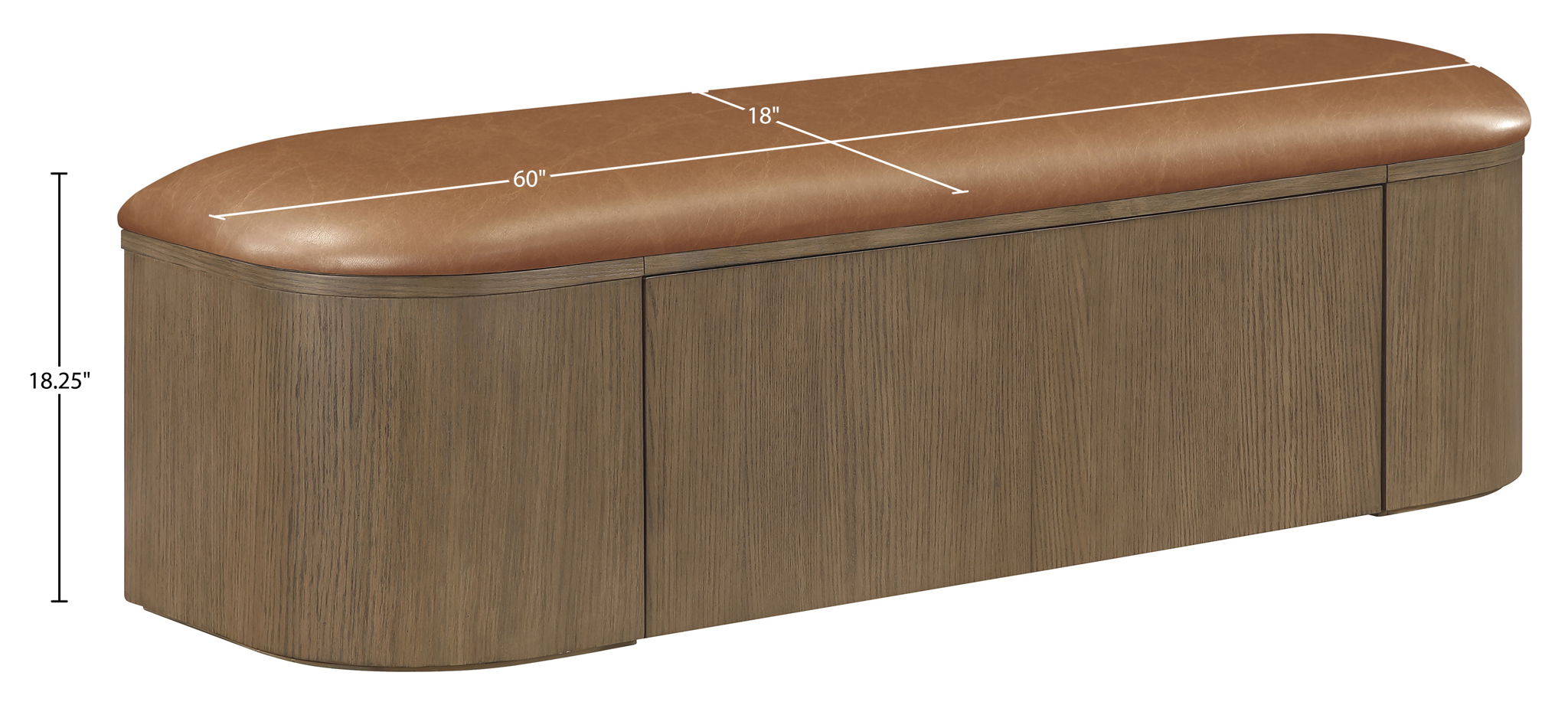 Velden - Upholstered Storage Bench With Stained Brown Base