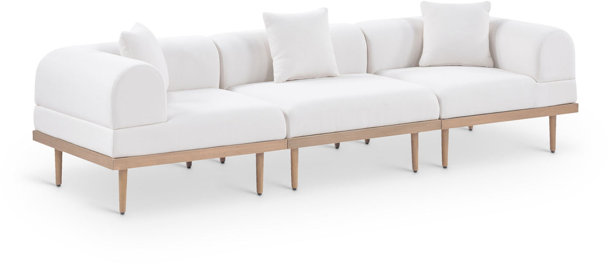 Laguna - 3 Piece Resilient Water Resistant Fabric 106.5" Upholstered Outdoor Patio Modular Sofa