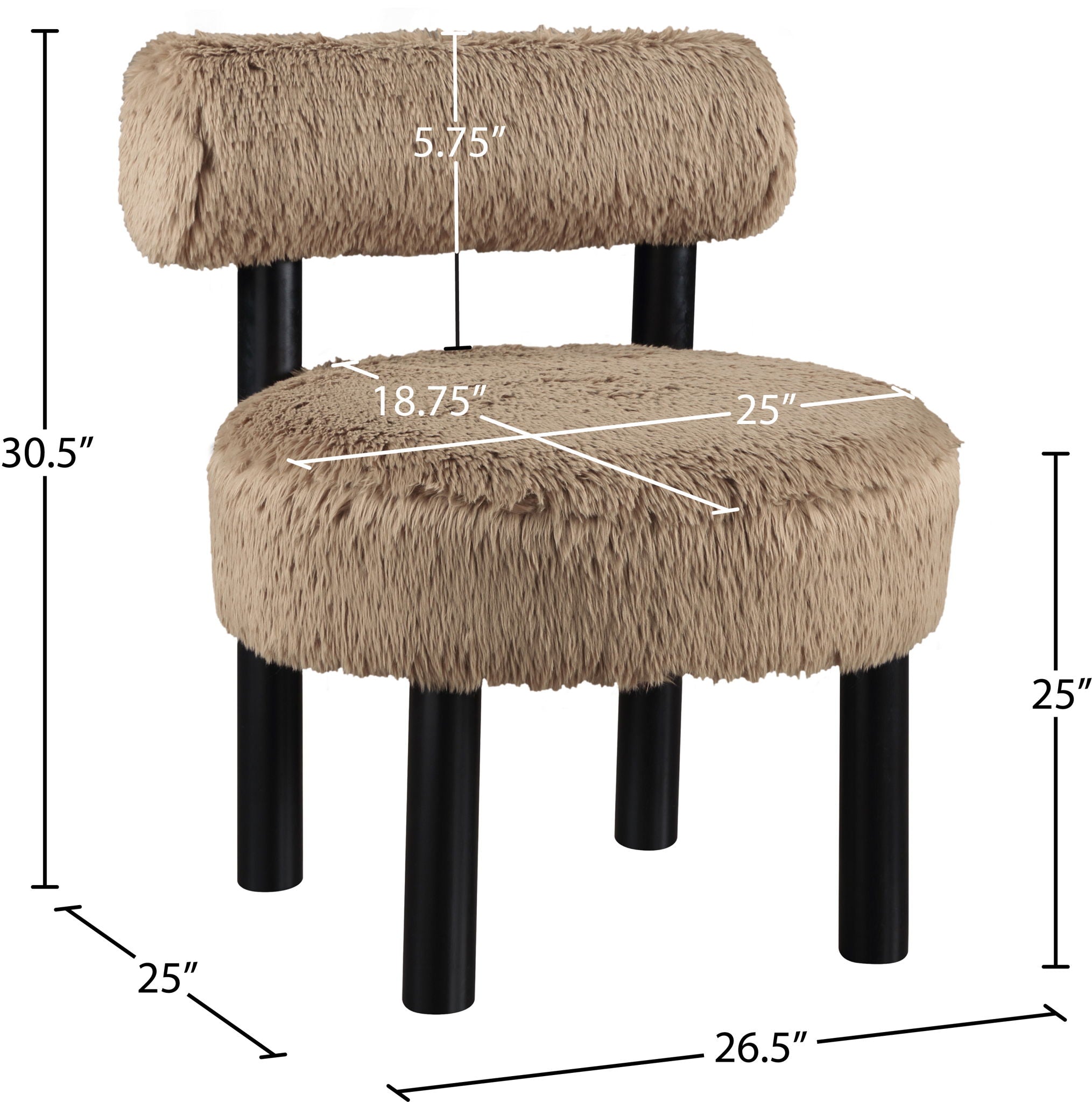 Ambre - Vegan Shearling Fabric Upholstered Accent Chair