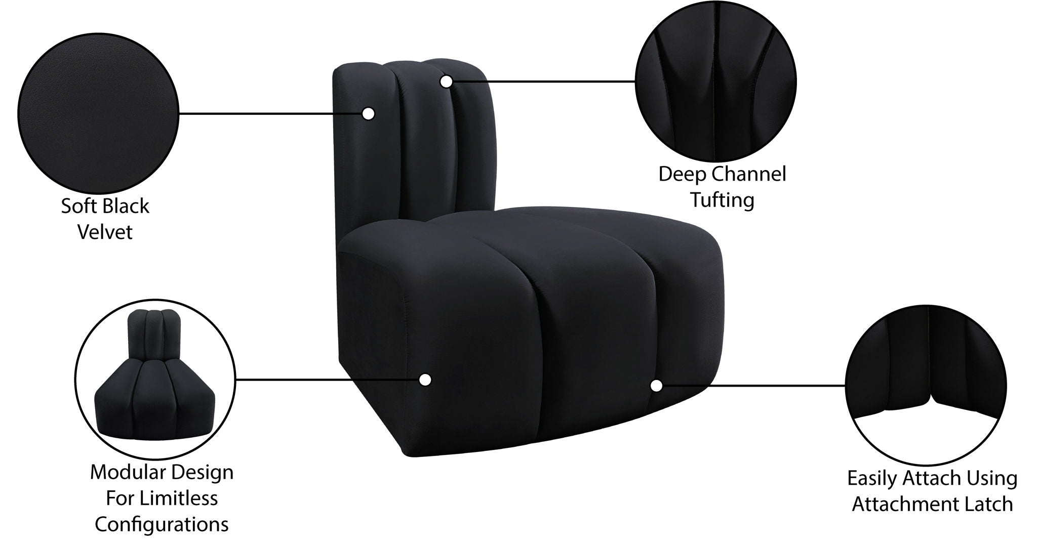 Arc - Velvet Reverse Corner Chair