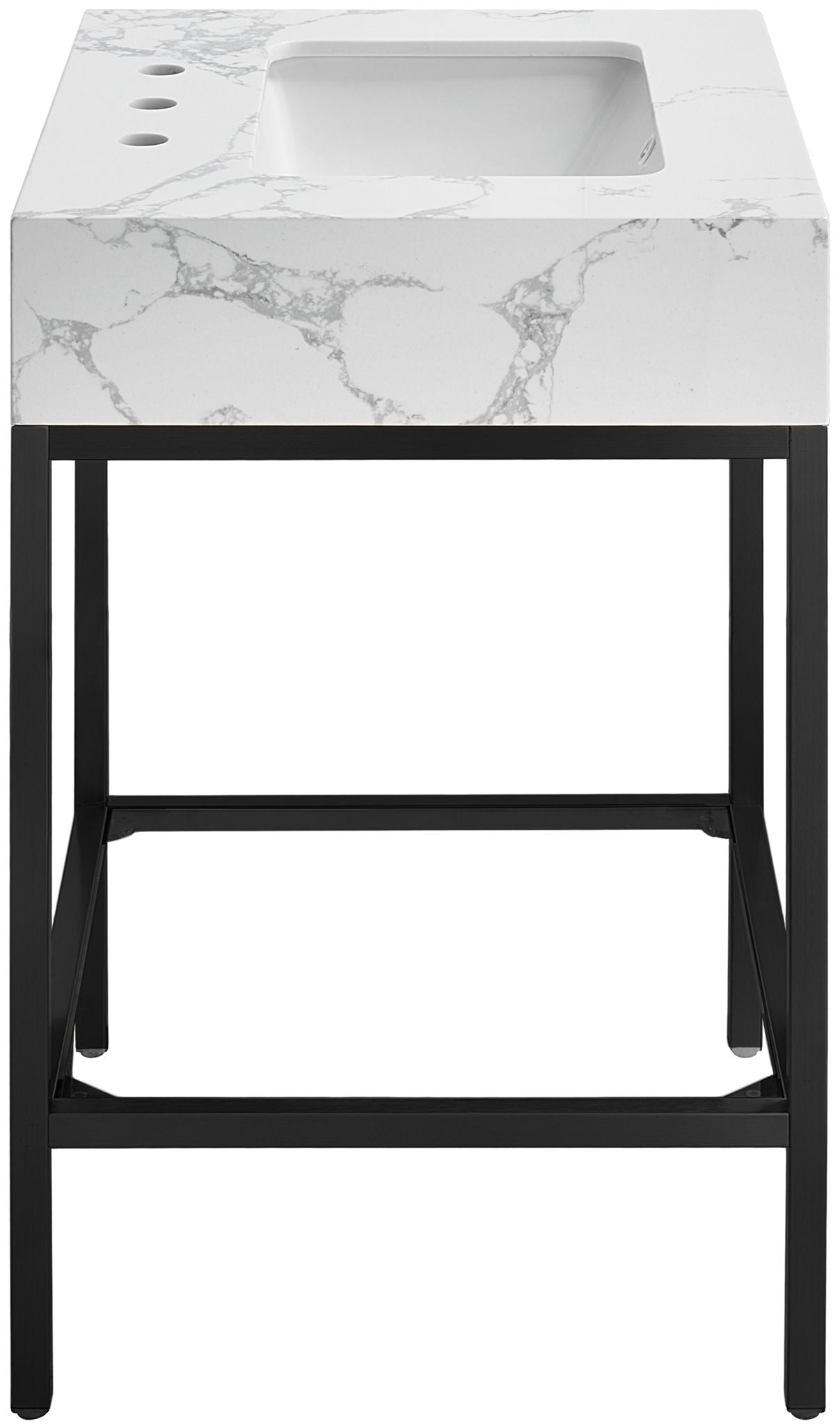 Marmo - Engineered Marble Bathroom Vanity With Black Base
