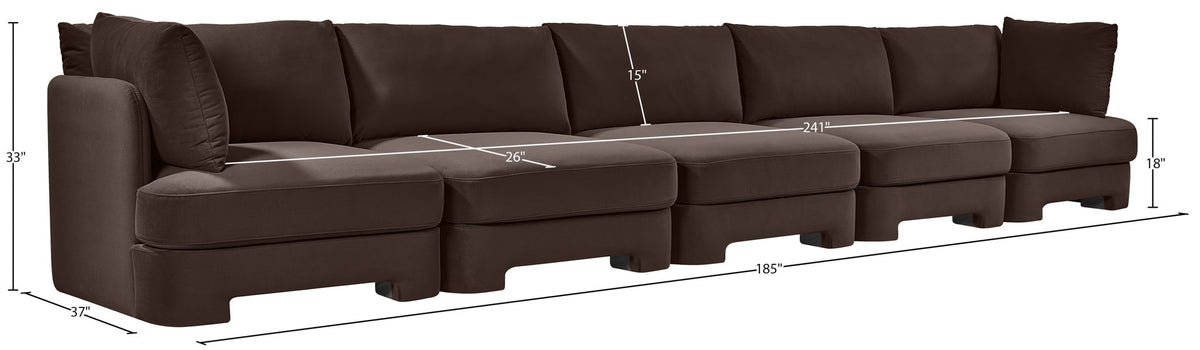 Hammond - Velvet Performance Fabric Upholstered 5 Piece Sofa