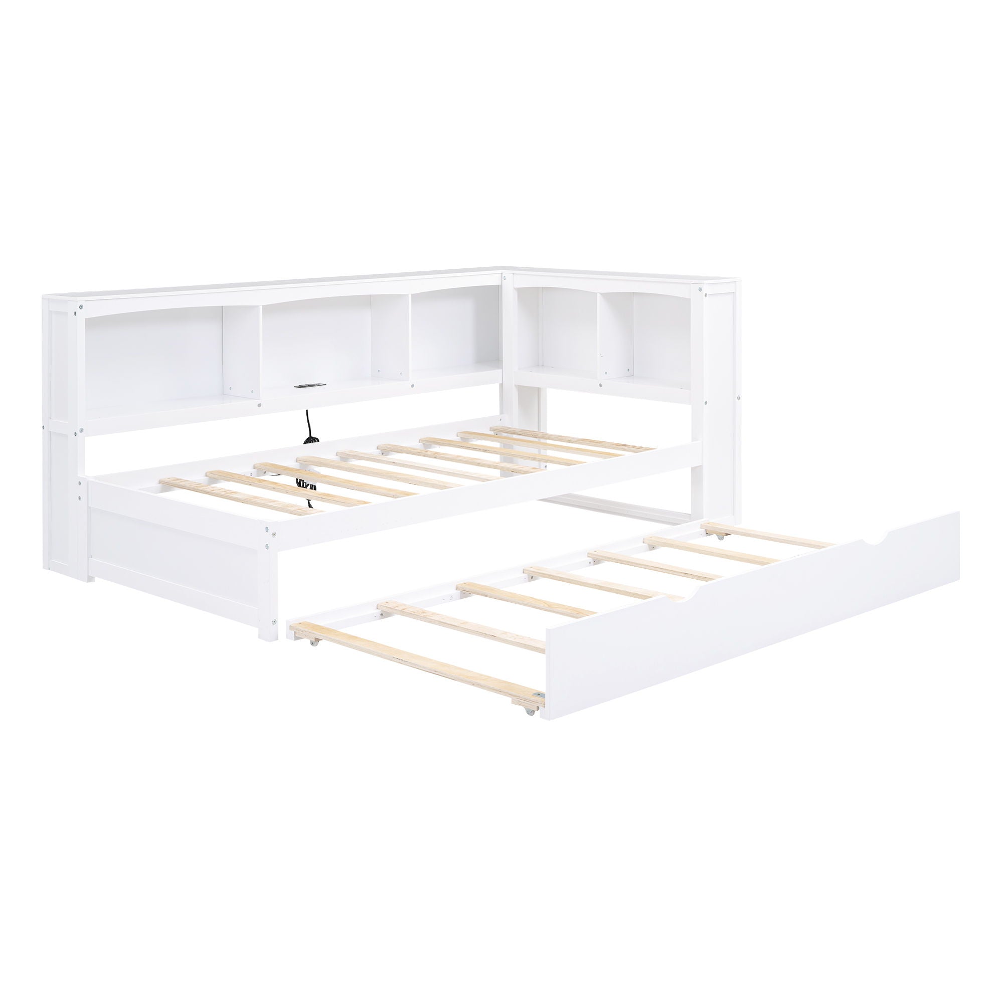 Daybed With Trundle, Storage Cabinets, USB Ports