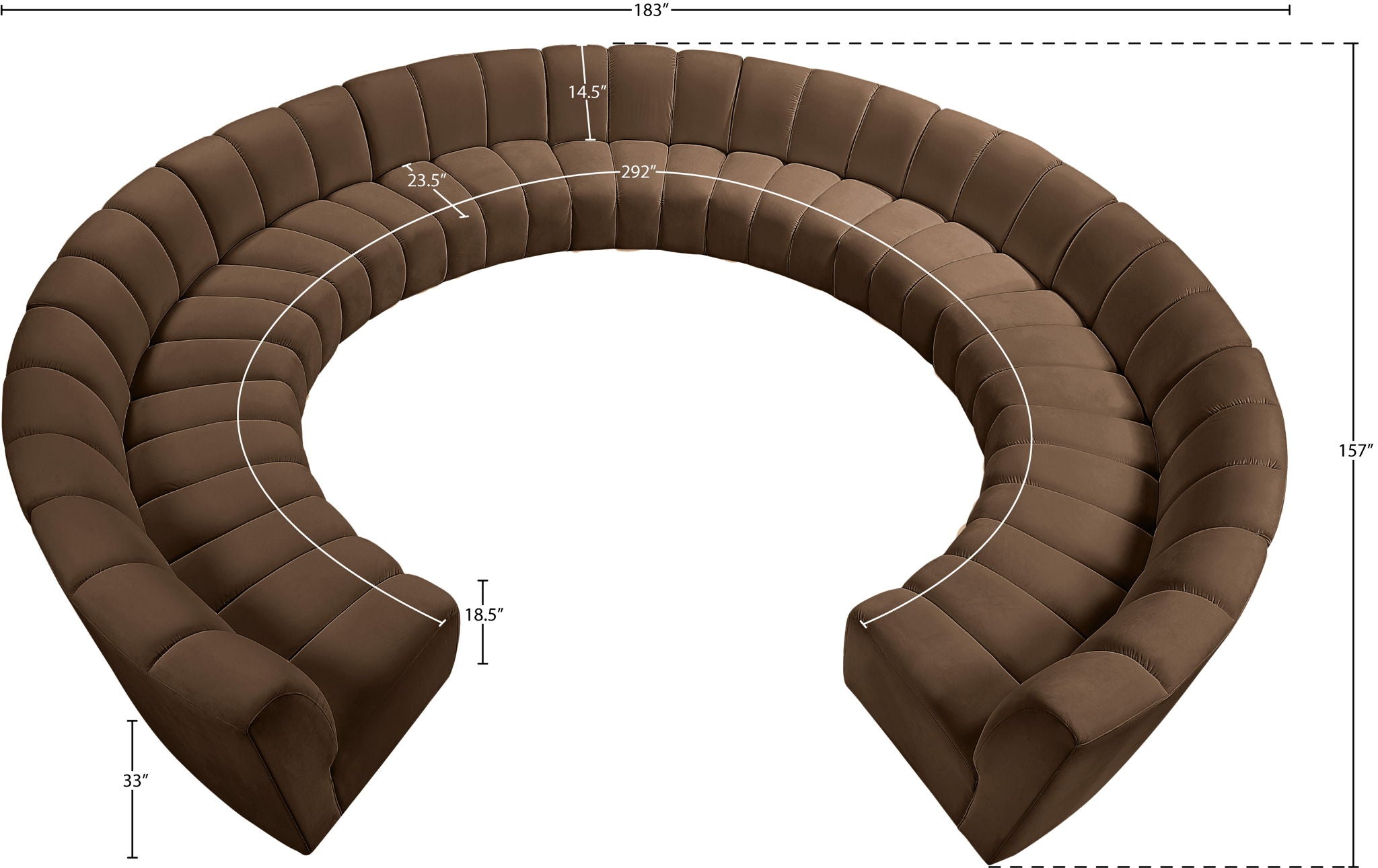 Infinity - 11 Piece Velvet Modular Sectional