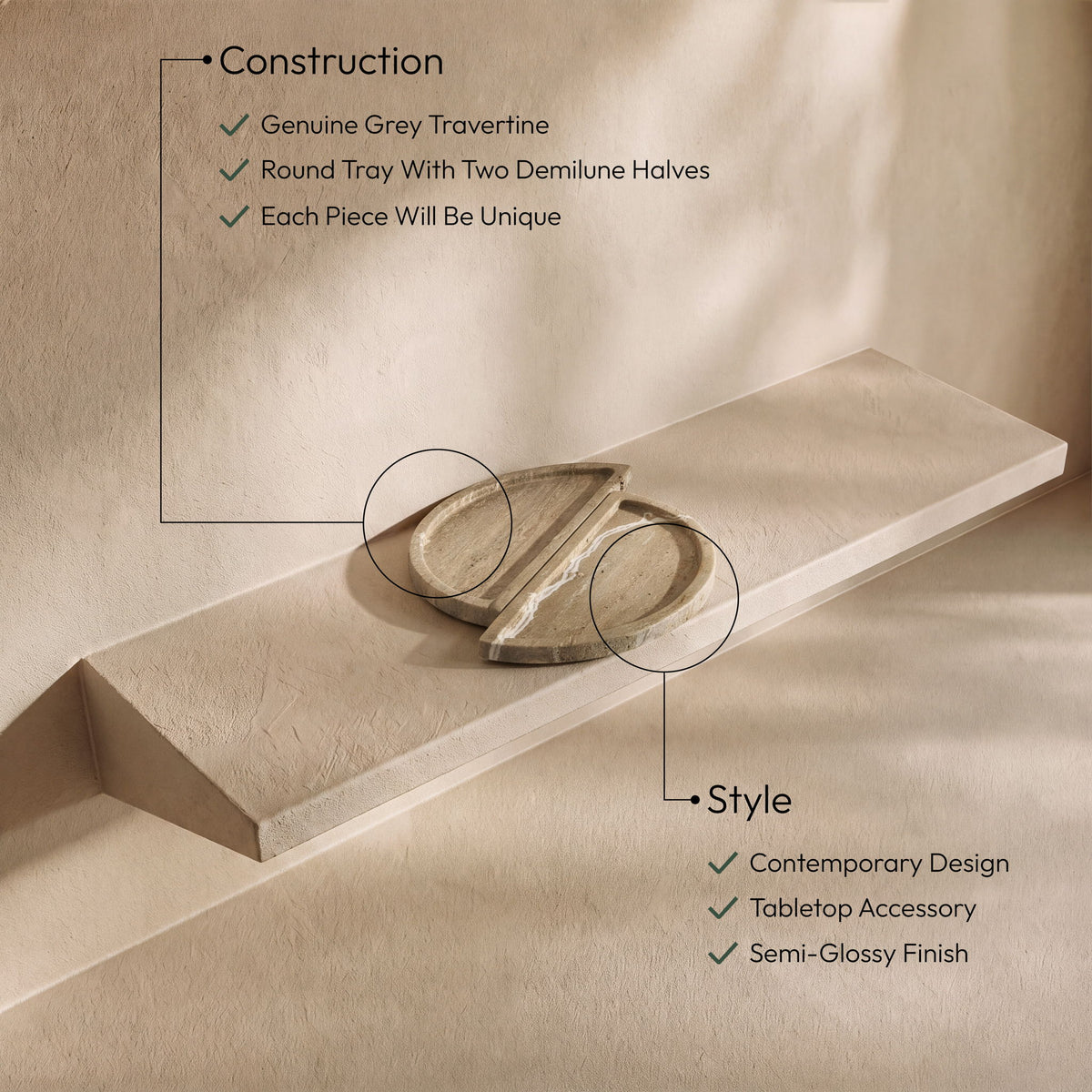 Patrice - Travertine Tray