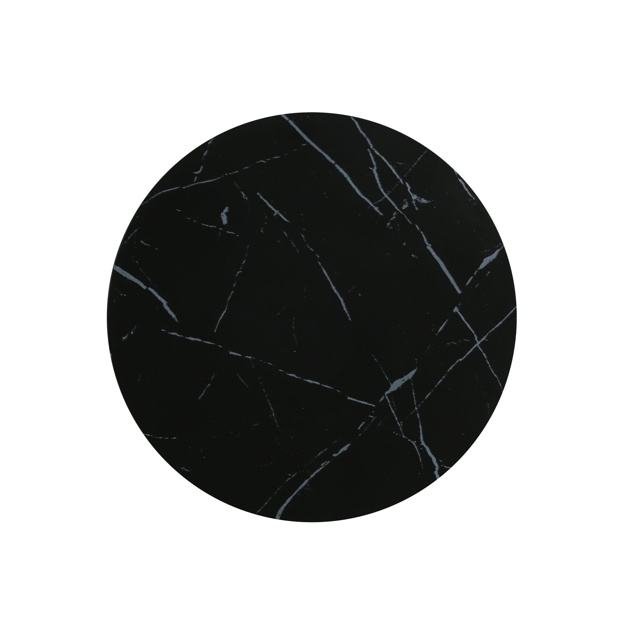 Outdoor Lightweight Concrete Side / End Table, Living Room Accent Table - Black Marble