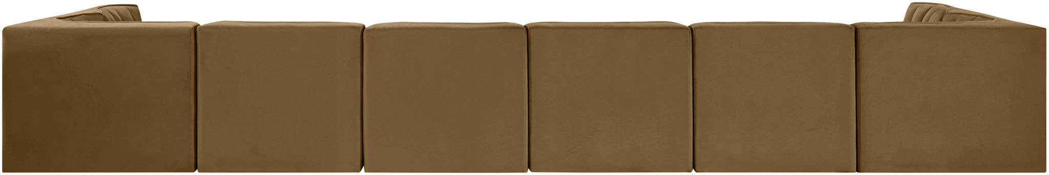 Rummi - Velvet Performance Fabric Upholstered 8 Piece Modular Sectional (With 2 Corner Chairs)