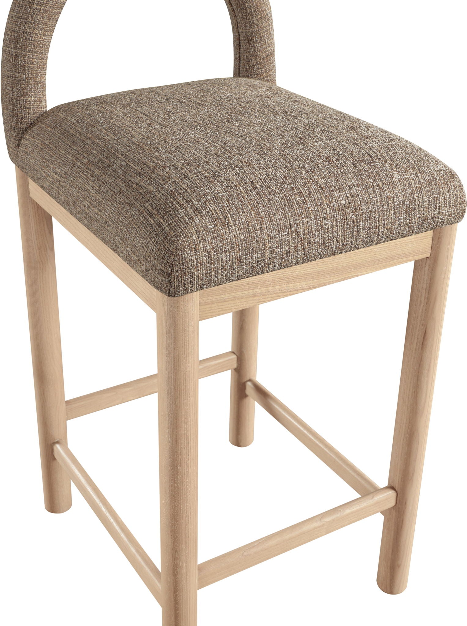 Conrad - Linen Counter Stool With Natural Legs
