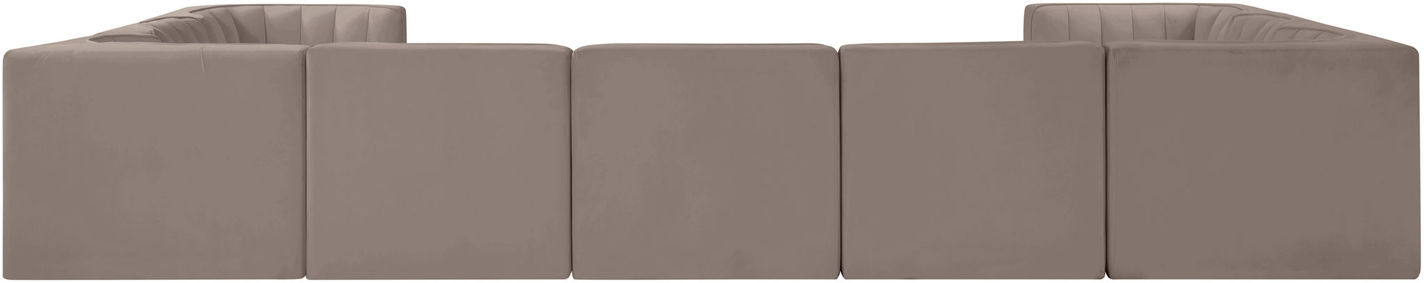 Rummi - Velvet Performance Fabric Upholstered 9 Piece Modular Sectional
