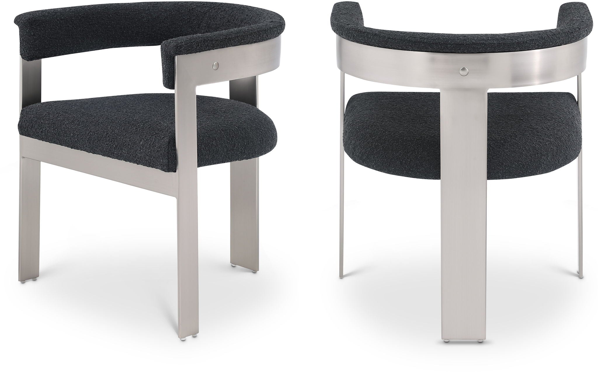 Romeo - Boucle Dining Chair With Silver Base (Set of 2)