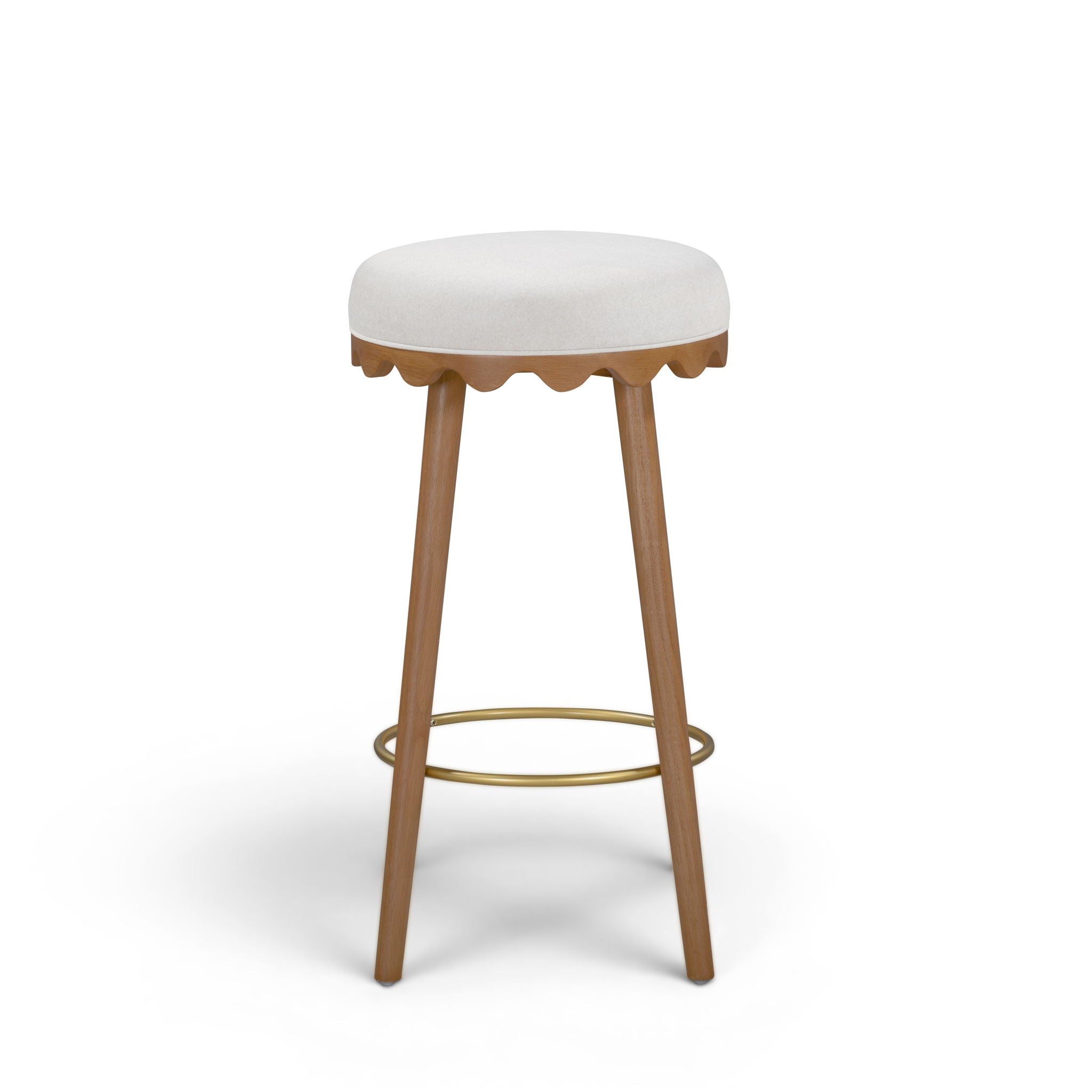 Oodle - Performance Vegan Mohair Light Walnut Stool