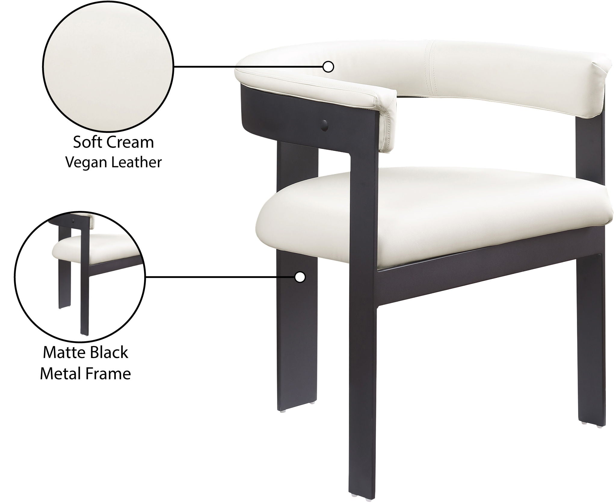 Romeo - Faux Leather Dining Chair With Black Base (Set of 2)