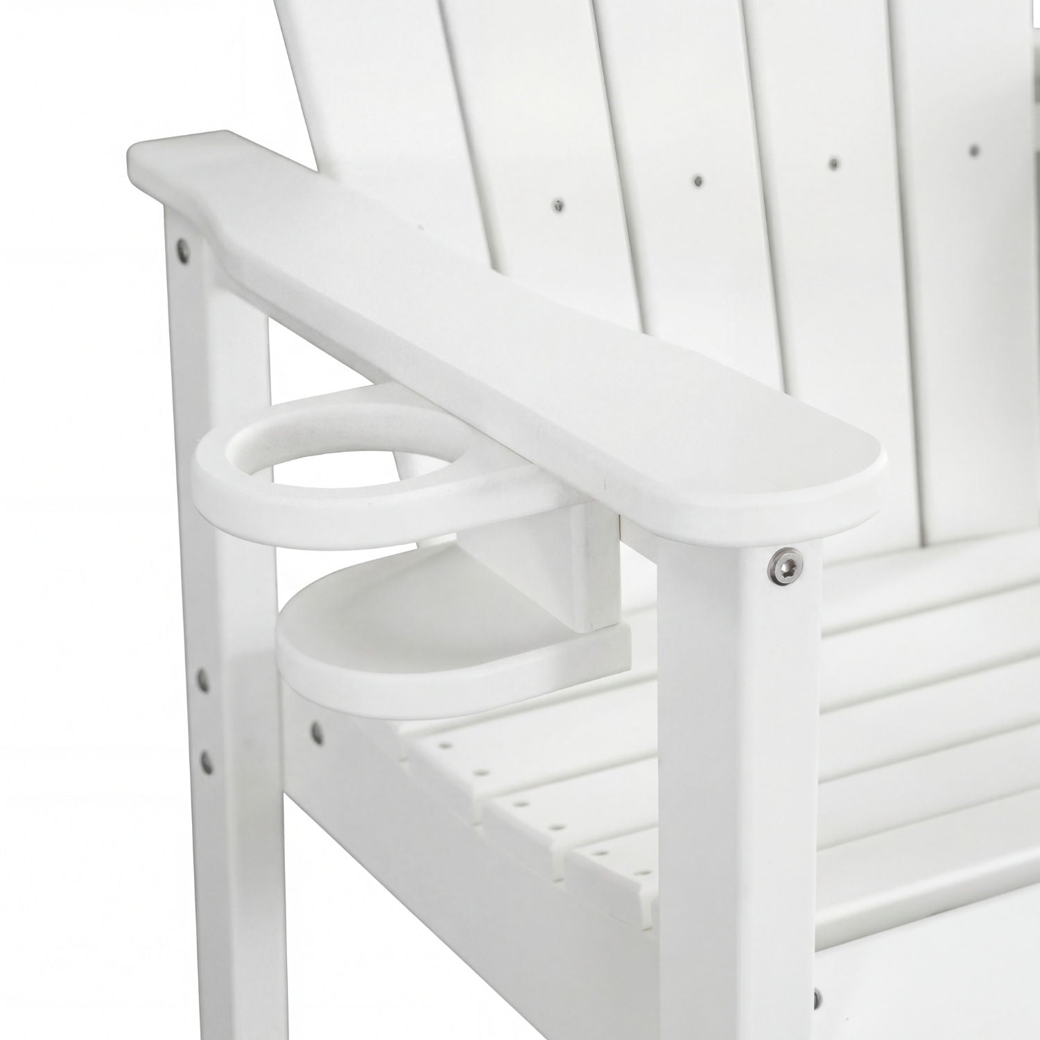 Bar Height Adirondack Chair With Cup Holder And Armrests