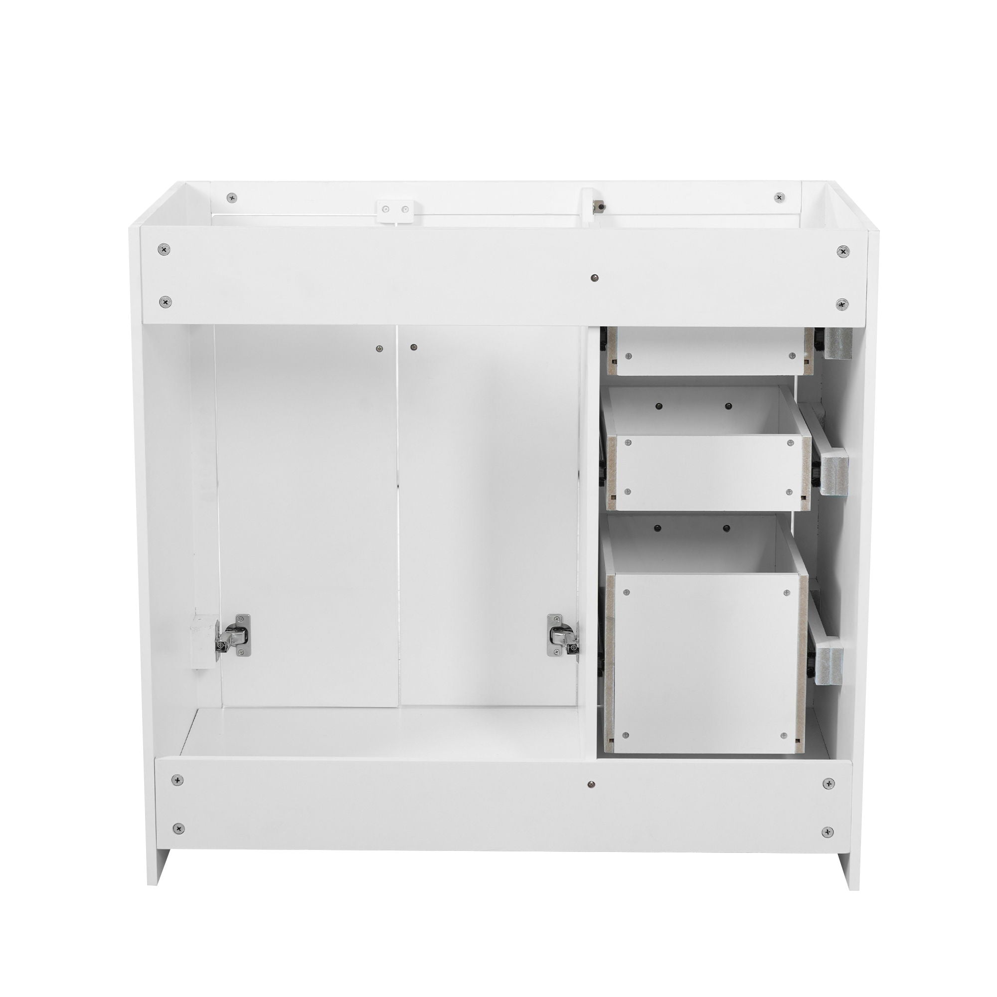 Retro Style Bathroom Vanity, 3 Drawers & Soft Closing Doors