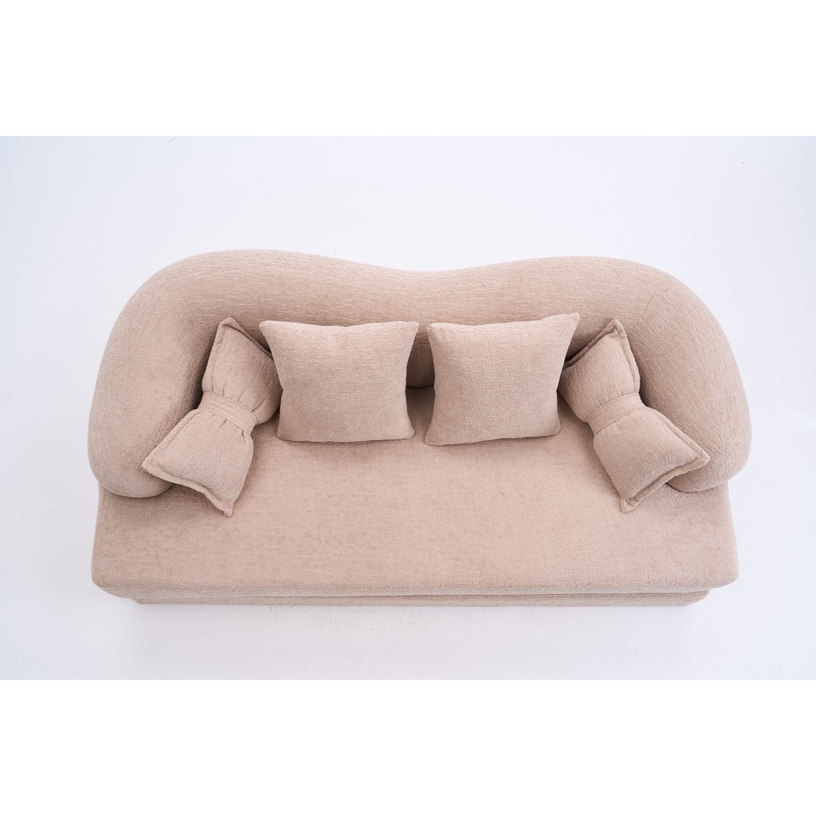 Foldable Sofa Bed, Boneless Couch Convertible Sleeper With 4 Pillows