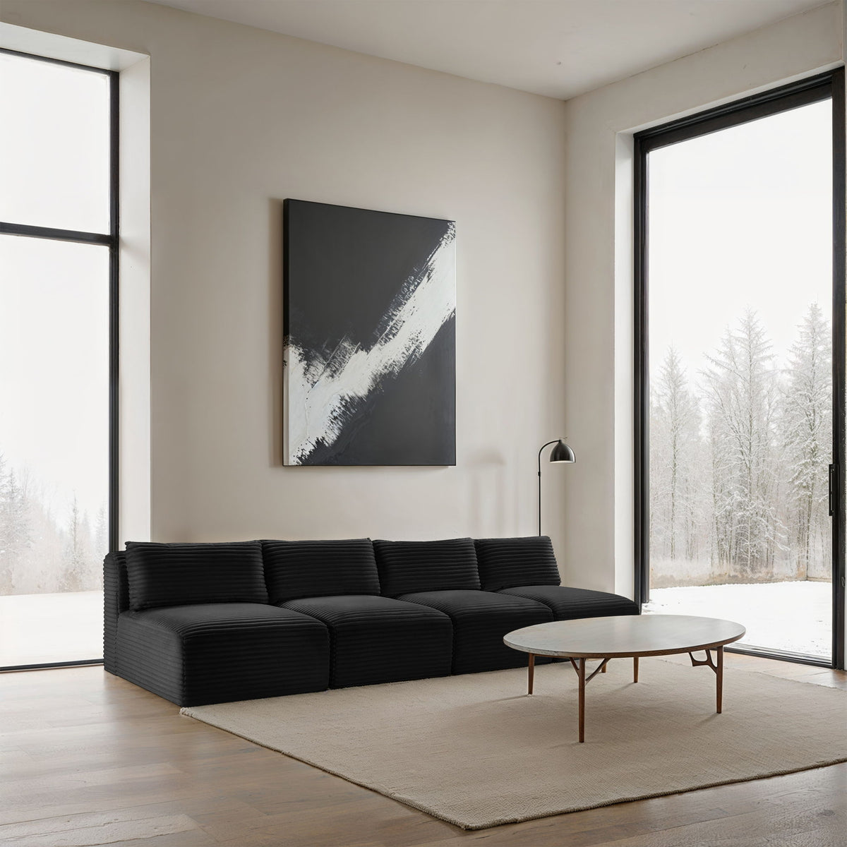 Shaggy - 4 Seat Modular Armless Sofa