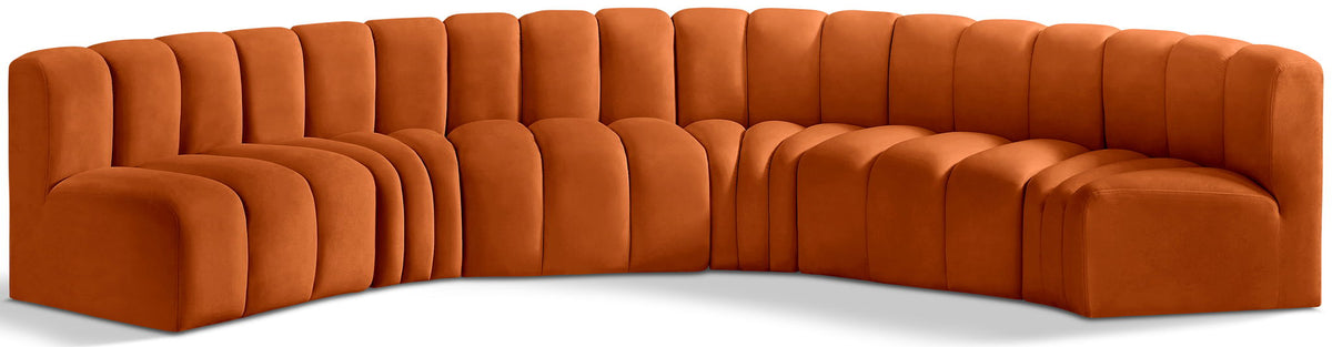 Arc - Velvet 6 Piece U-Shaped Modular Sofa