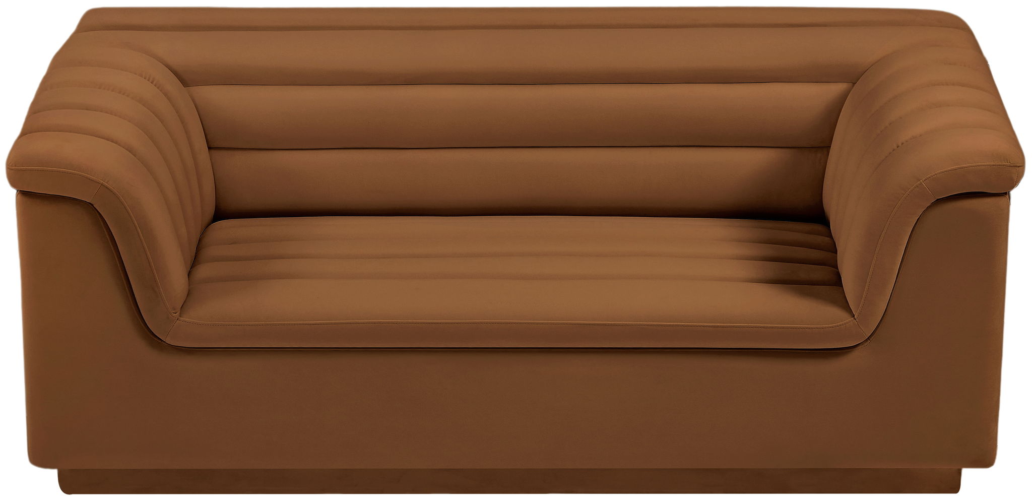 Cascade - Velvet Loveseat - Saddle