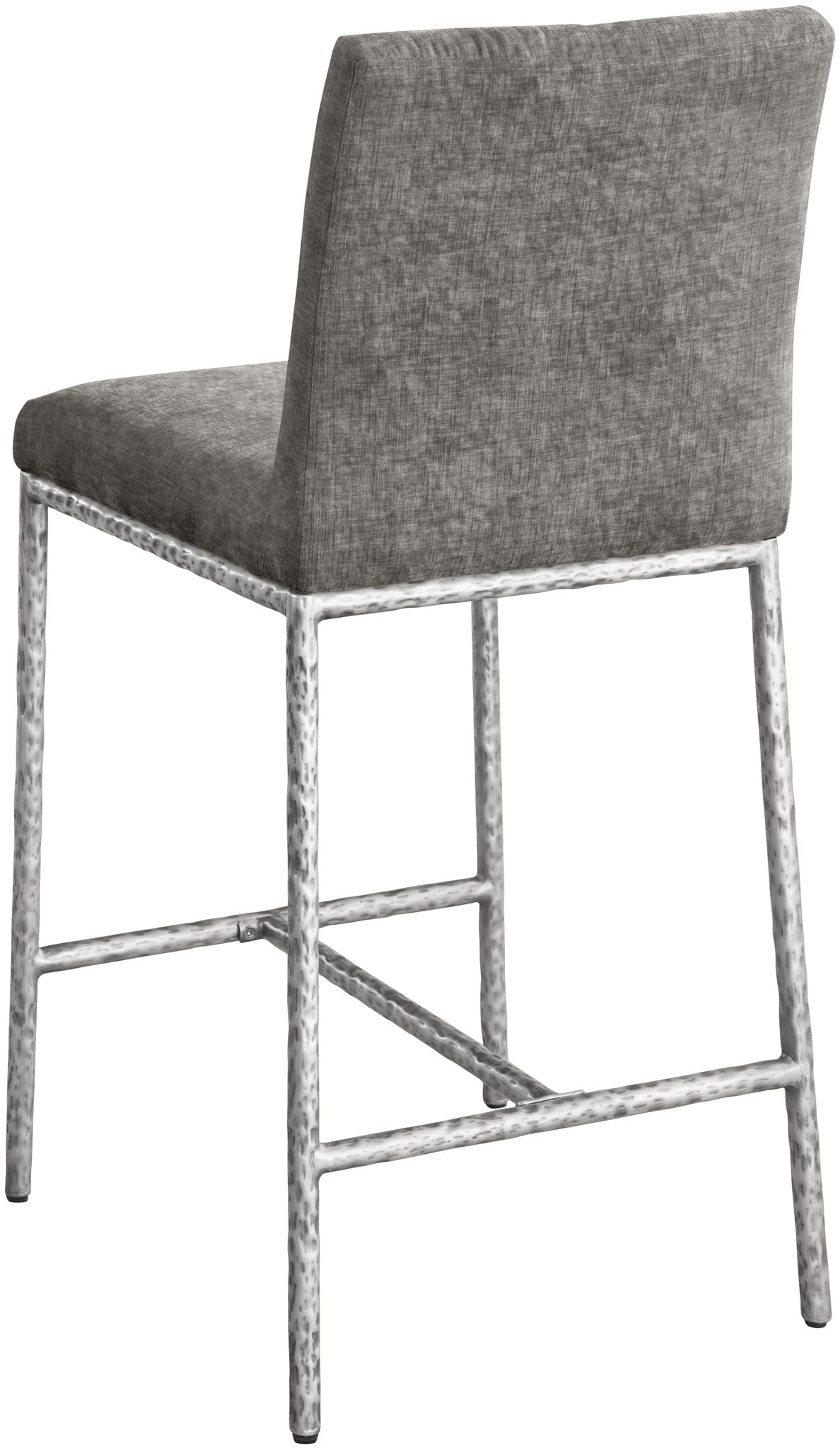 Reeves - Chenille Fabric Upholstered Counter Stool (Set of 2) - Silver Base