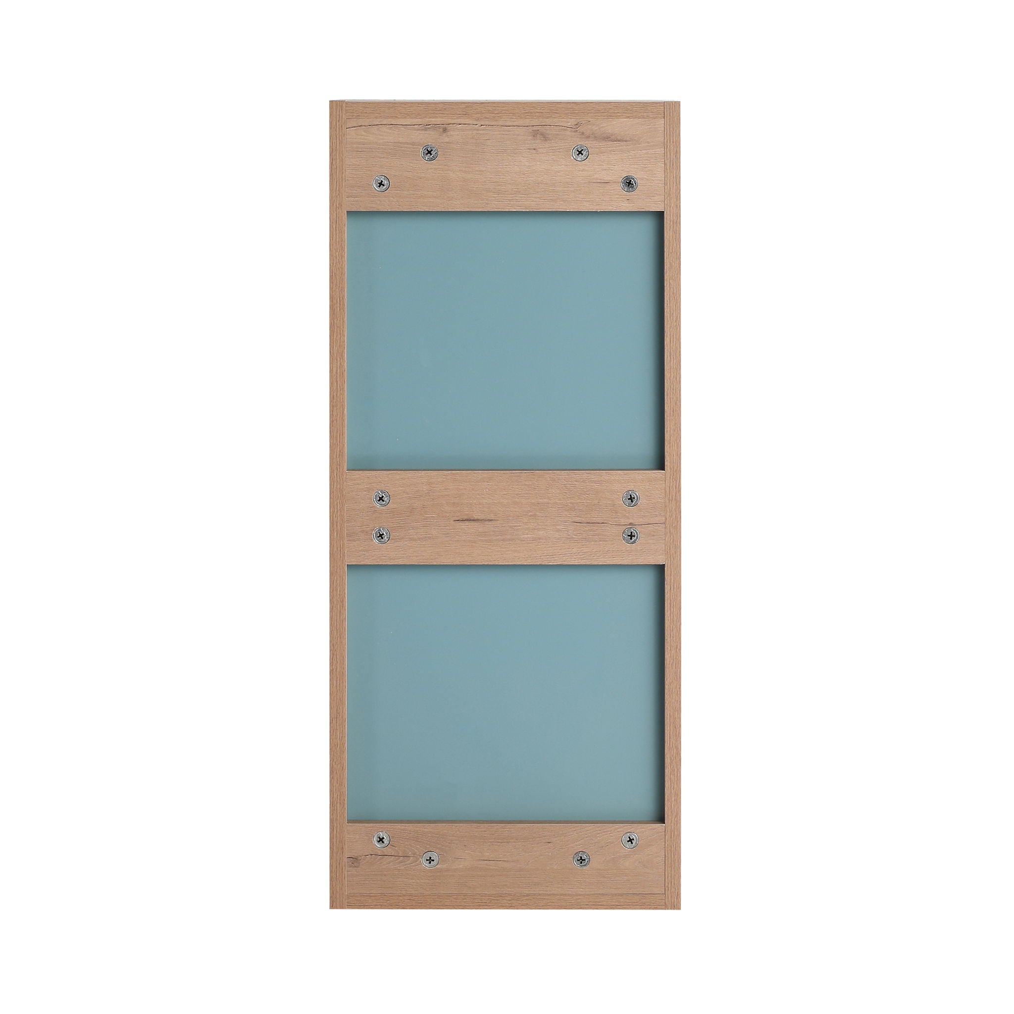 12" Wall Mounted Mirror Cabinet With Storage - Imitative Oak